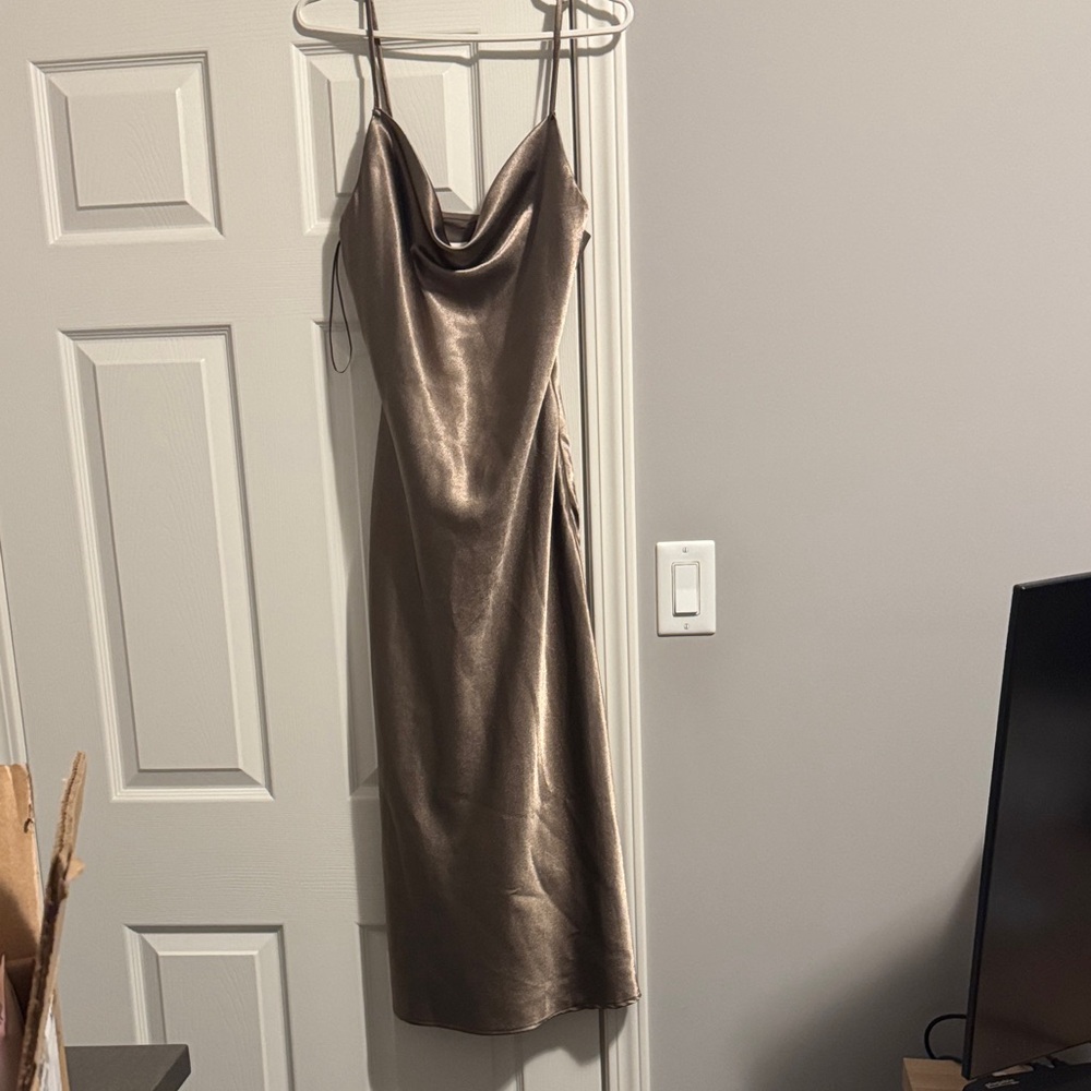 Birdy Grey Taupe Satin Dress